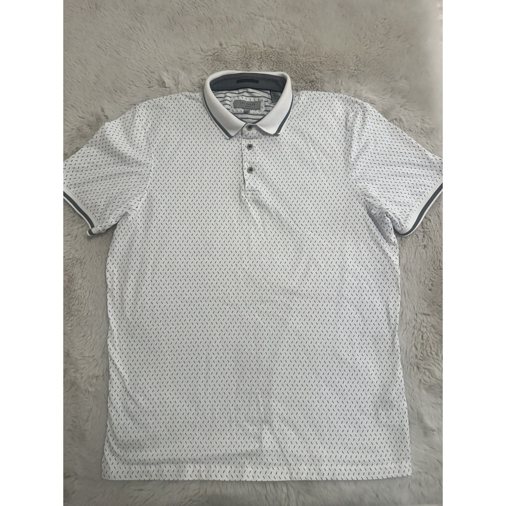 Ted Baker men's short‎ sleeve polo shirt Geometric Size 5
